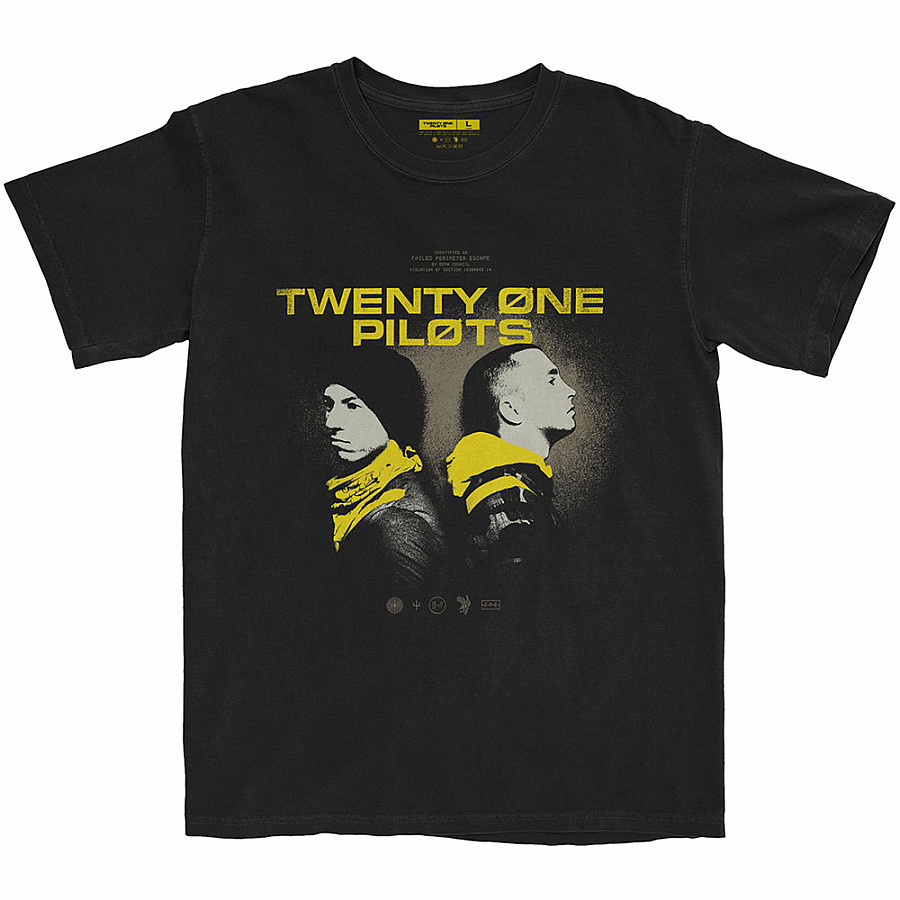 Twenty One Pilots tričko, Back To Back Black, pánské, velikost L