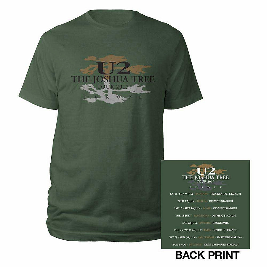 U2 tričko, Joshua Tree Logo 2017 BP Green, pánské, velikost L