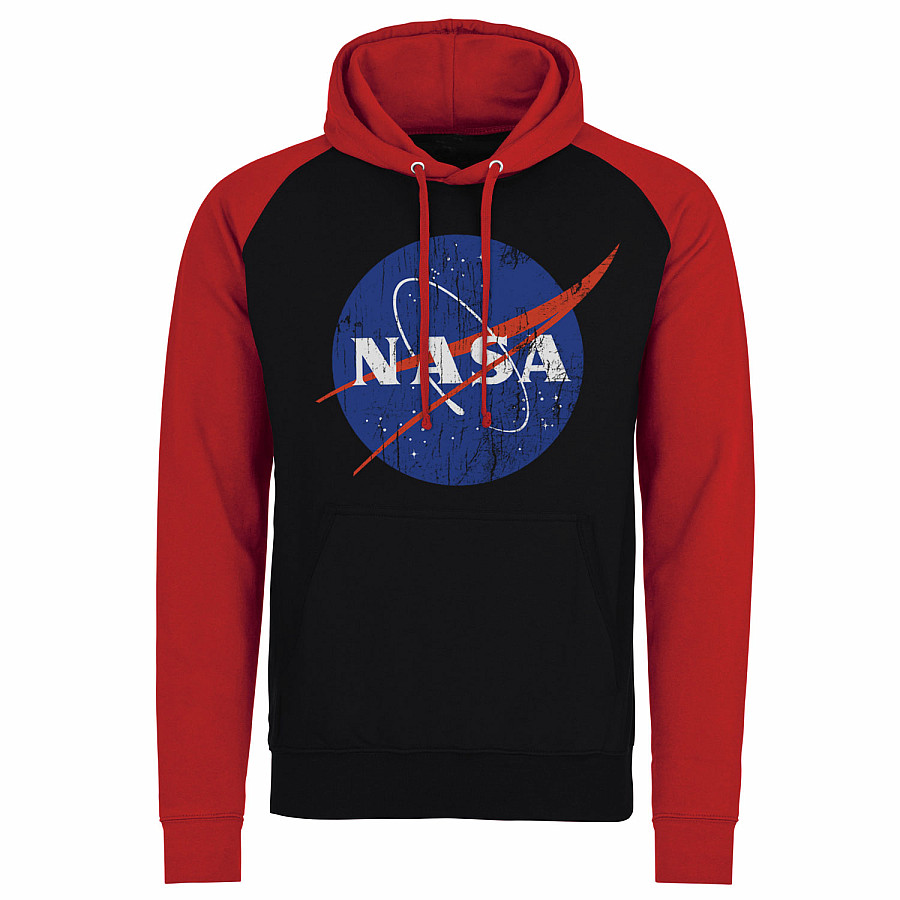 NASA mikina, Insignia Baseball Washed Black Red, pánská, velikost XL