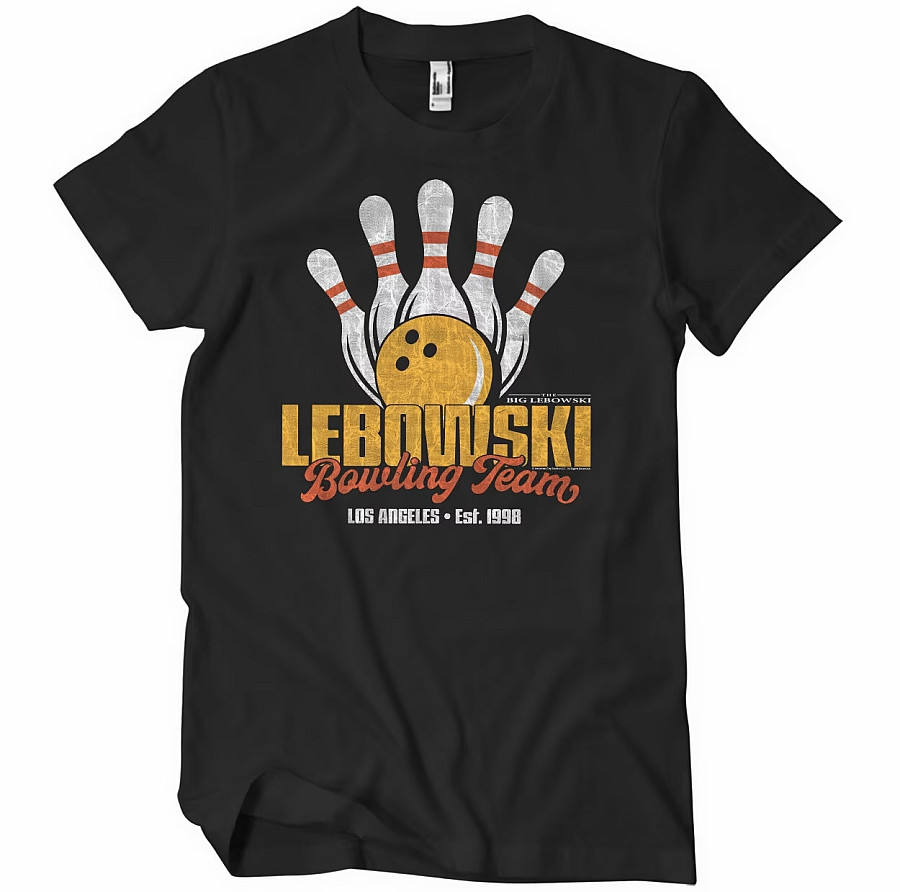 Big Lebowski tričko, Lebowski Bowling Team Black, pánské, velikost S