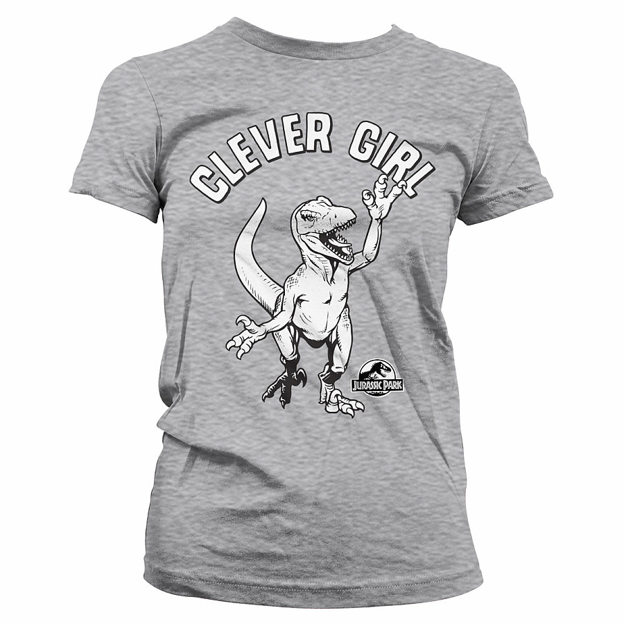 Jurský Park tričko, Clever Girl Girly Grey, dámské, velikost M