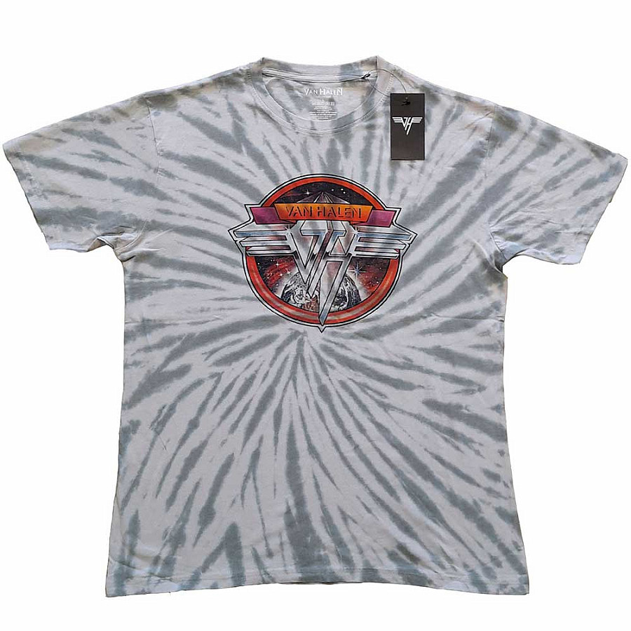 Van Halen tričko, Chrome Logo Dip Dye Grey, pánské, velikost S