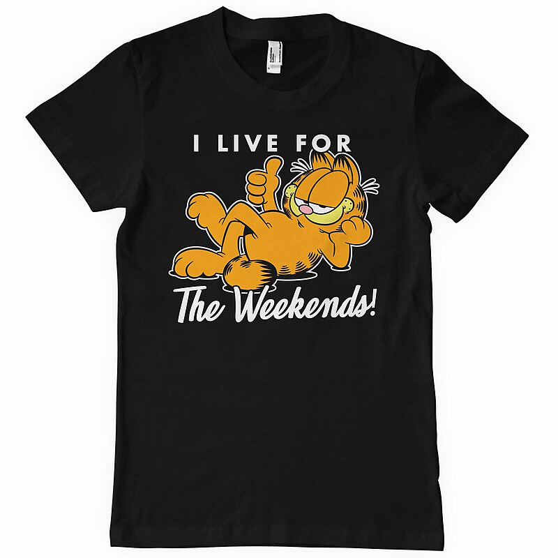 Garfield tričko, Live For The Weekend Black, pánské, velikost M