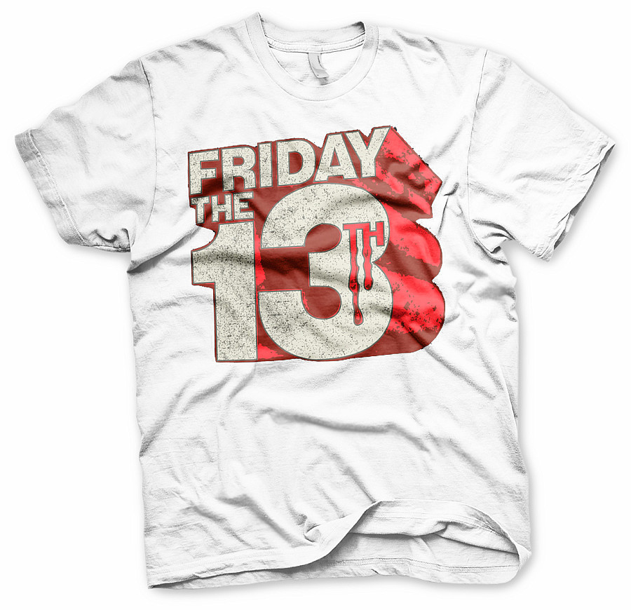 Friday the 13th tričko, Block Logo White, pánské, velikost M
