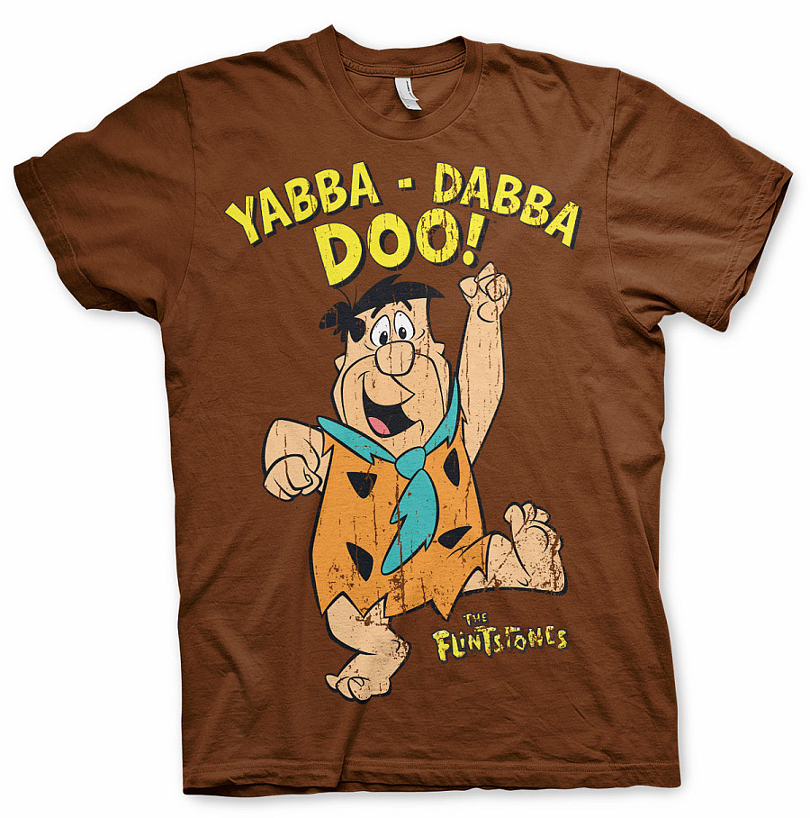 The Flinstones tričko, Yabba Dabba Doo Brown, pánské, velikost S
