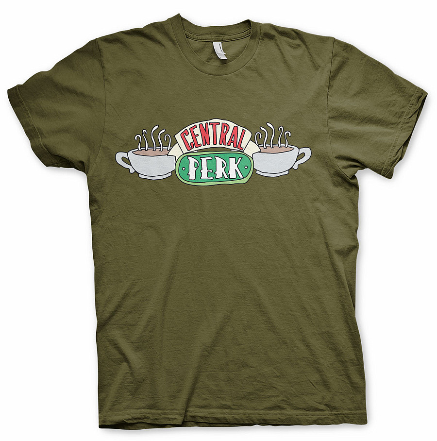 Friends tričko, Central Perk Olive Green, pánské, velikost XXL