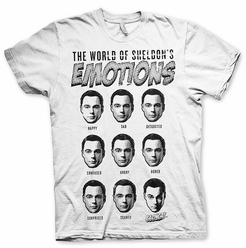 Big Bang Theory tričko, Sheldons Emotions White, pánské, velikost XXXL