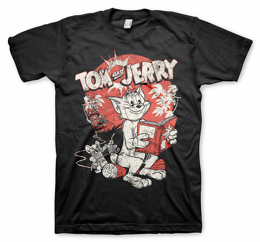 Tom &amp; Jerry tričko, Vintage Comic Black, pánské, velikost L