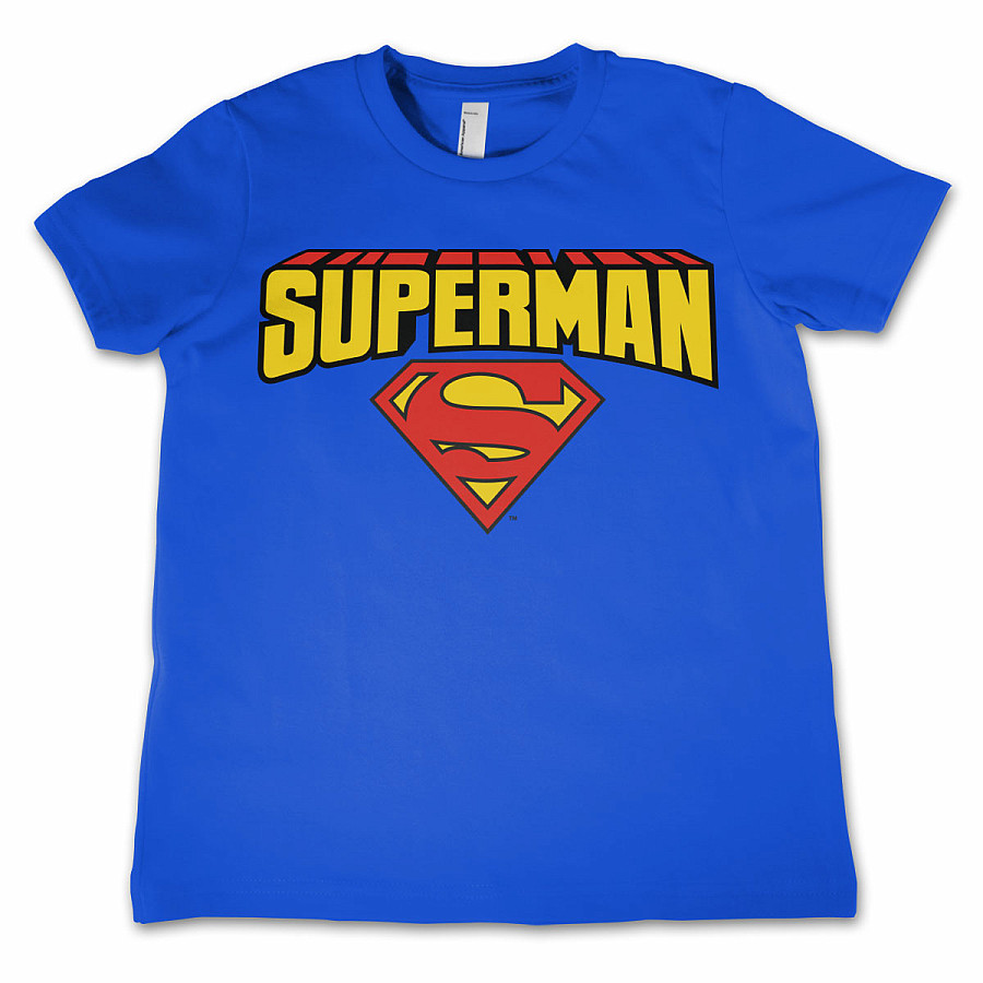 Superman tričko, Blockletter Logo, dětské, velikost M velikost M (8 let)