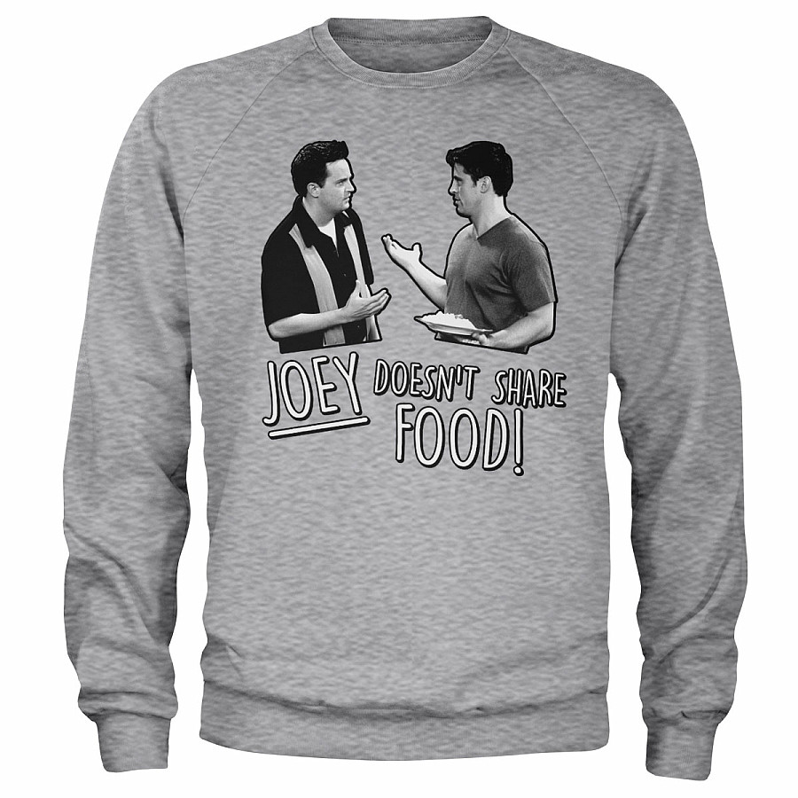 Friends mikina, Joey Doesn&#039;t Share Food Sweatshirt Grey, pánská, velikost XL