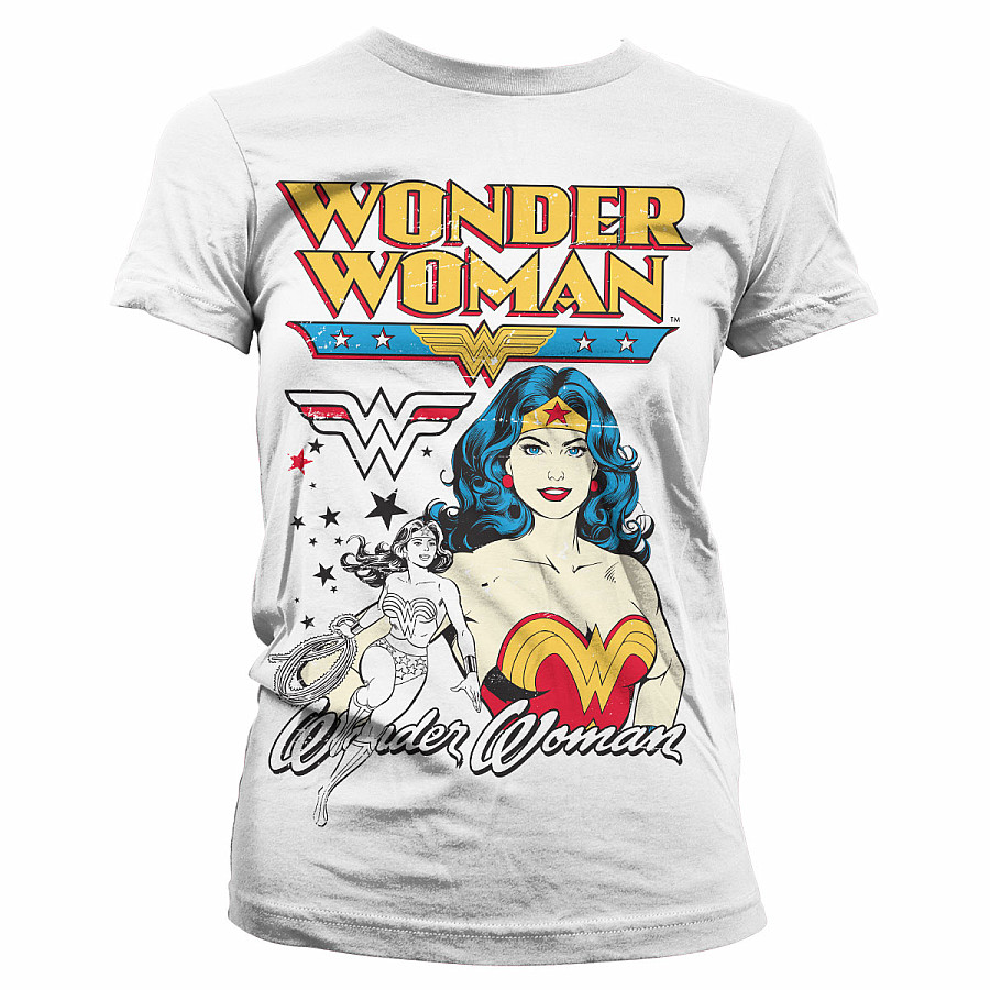 Wonder Woman tričko, Posing Wonder Woman Girly White, dámské, velikost M