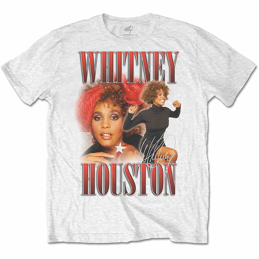 Whitney Houston tričko, 90s Homage White, pánské, velikost S