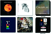 Coldplay set korkových podtácků 4ks, Logos
