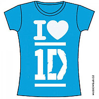 One Direction tričko, I Love Turquoise Blue, dámské