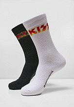 Kiss 2 páry ponožek, Logo, unisex - velikost 39 - 42