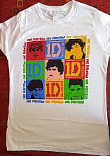 One Direction tričko, 9 Squares Skinny White, dámské