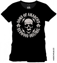 Sons of Anarchy tričko, Badge Head Skull, pánské