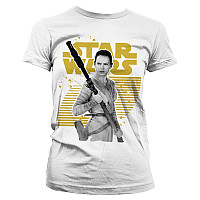 Star Wars tričko, Rey Gold Logo Girly, dámské