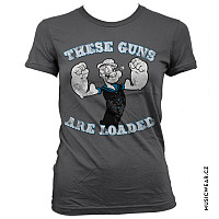 Pepek námořník tričko, These Guns Are Loaded Girly, dámské