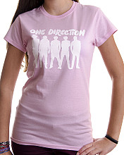 One Direction tričko, Silhouette White on Pink, dámské