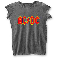 AC/DC tričko, Logo Burn Out Girly Grey, dámské