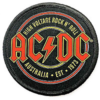 AC/DC tkaná nášivka/nažehlovačka PES 75 mm, Est. 1973