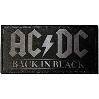 AC/DC tkaná nášivka/nažehlovačka PES 100 x 50 mm, Back In Black