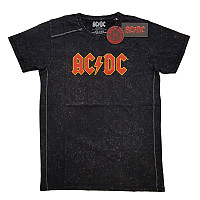 AC/DC tričko, Logo Snow Washed Black, pánské