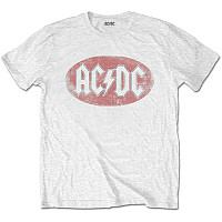 AC/DC tričko, Oval Logo Vintage White, pánské
