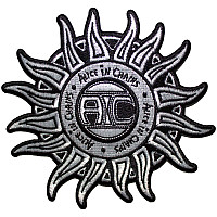 Alice In Chains tkaná nažehlovačka PES 128 x 138 mm, Sun Logo B&W