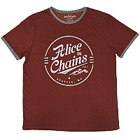 Alice in Chains tričko, Circle Emblem Ringer Red, pánské