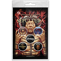 Sepultura set 5-ti placek průměr 25 mm, Roots