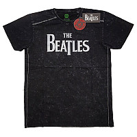 The Beatles tričko, Drop T Logo Snow Washed Black, pánské