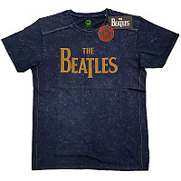 The Beatles tričko, Drop T Logo Snow Washed Blue, pánské