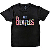 The Beatles tričko, Floral Logo Black, pánské