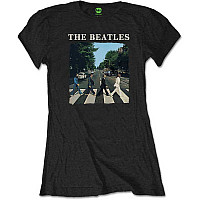 The Beatles tričko, Abbey Road & Logo Girly Black, dámské