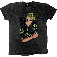 Billie Eilish tričko, Anime Billie Dip Dye Black, pánské