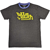 Billie Eilish tričko, Neon Green Logo Charcoal Grey, pánské