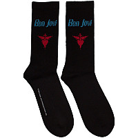 Bon Jovi ponožky, Dagger Heart Blue Logo Black, unisex - velikost 7 až 11 (40 až 45)