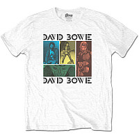 David Bowie tričko, Mick Rock Photo Collage White, pánské