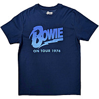 David Bowie tričko, On Tour 1974 Denim Blue, pánské
