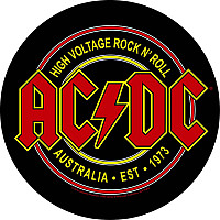 AC/DC nášivka na záda průměr 29 cm, High Voltage Rock N Roll