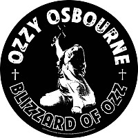 Ozzy Osbourne nášivka na záda CO+PES průměr 29 cm, Blizzard Of Ozz Black