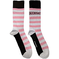 BlackPink ponožky, Stripes & Logo White, unisex - velikost 7 až 11