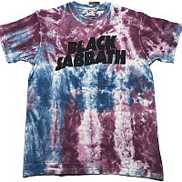 Black Sabbath tričko, Wavy Logo Dye Wash Eco Blue & Red, pánské
