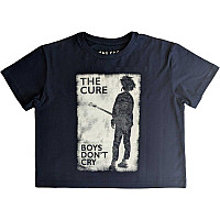 The Cure crop tričko, Boys Don't Cry B&W Navy Blue, dámské