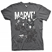Marvel Comics tričko, Marvel Characters Dark Grey, pánské