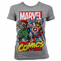 Marvel Comics tričko, Heroes Grey Girly, dámské