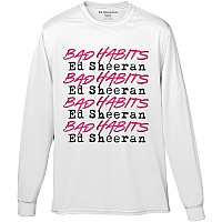 Ed Sheeran tričko dlouhý rukáv, Bad Habits Stack White, pánské