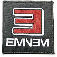 Eminem tkaná nažehlovačka PES 100x97 mm, Reversed E Logo